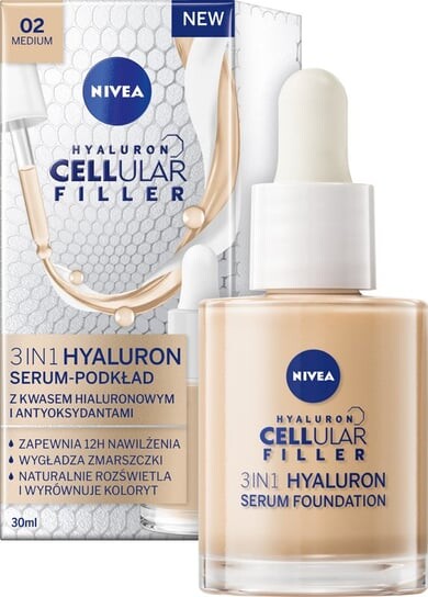 

Сыворотка-основа 3 в 1, натуральный цвет, 30 мл Nivea Hyaluron Cellular Filler