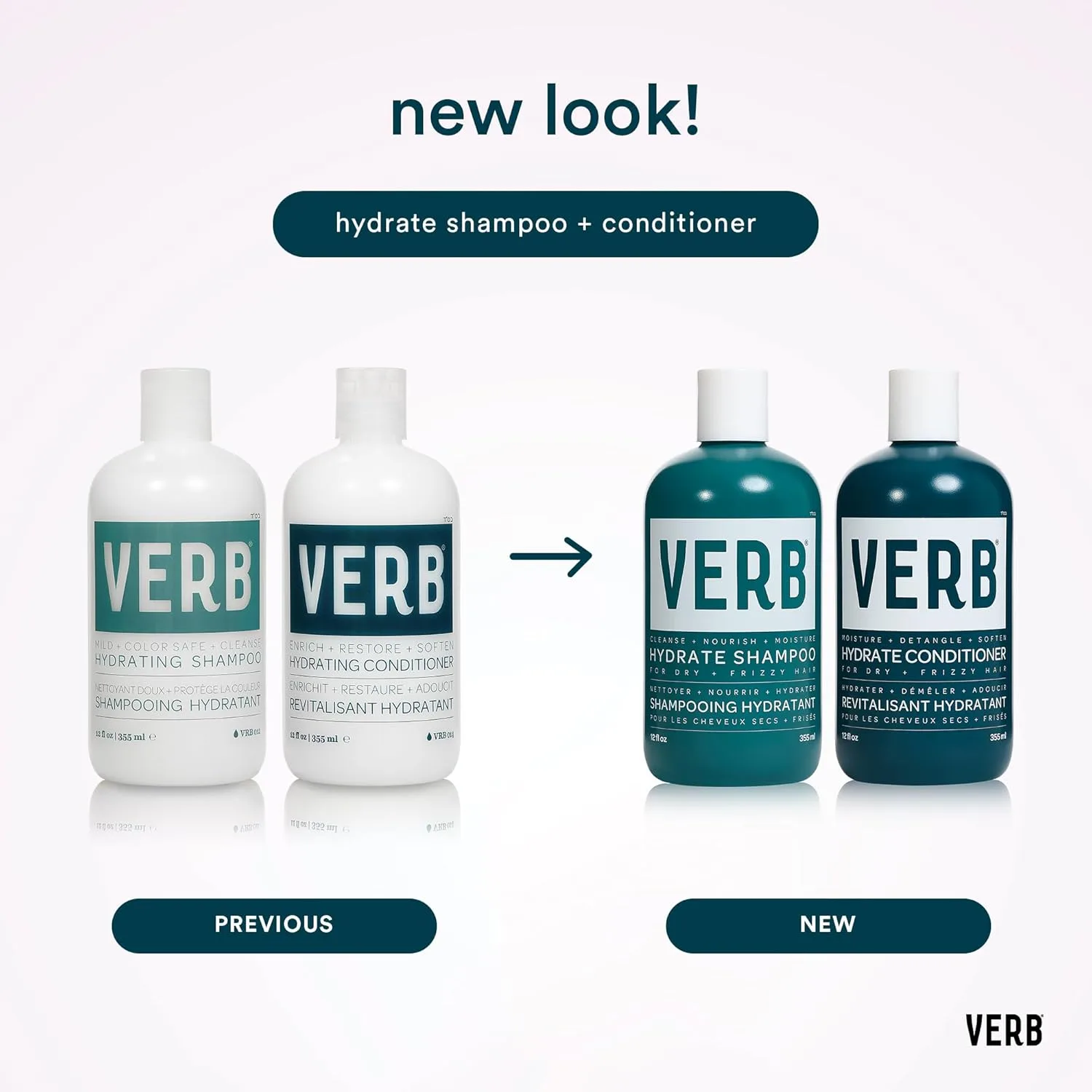 Кондиционер VERB Hydrate - Питает сухие и вьющиеся волосы - Разглаживает и уменьшает пушистость - Аромат амбры и теплого жасмина 355 мл (1 шт.) — фото 4