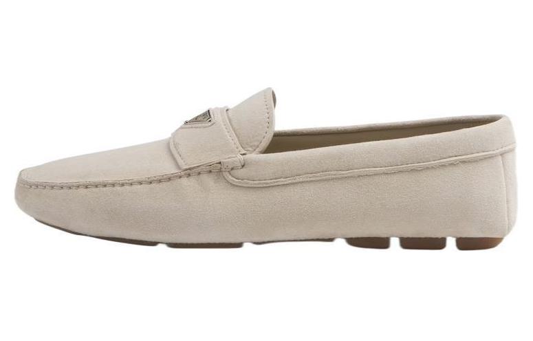 

Замшевые лоферы с треугольным логотипом PRADA, Gray