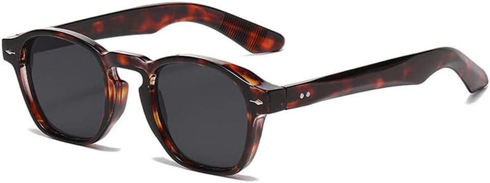 

Мужские квадратные солнцезащитные очки в стиле ретро с заклепками, модные сине-зеленые, трендовые оттенки, защита от ультрафиолета UV400, женские очки в прозрачной оправе WNCKSQ, Leopard Grey