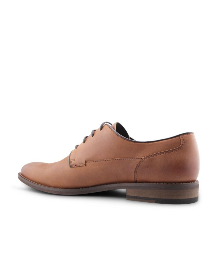 Мужские кожаные туфли Hudson Dress Casual на шнуровке с гладким носком Blake McKay, Tan — фото 2