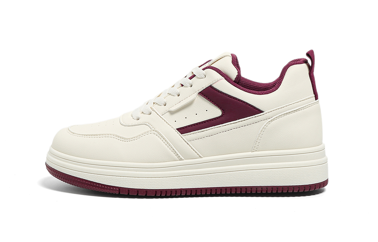 

Мужские скейтерские кеды Low top с противоскользящей, износостойкой и дышащей подошвой HUANQIU, бежевый burgundy[hidden wedge]