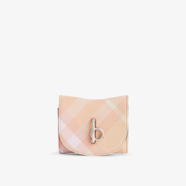 

Кошелек rocking horse в клетку из смесовой шерсти Burberry, цвет peach