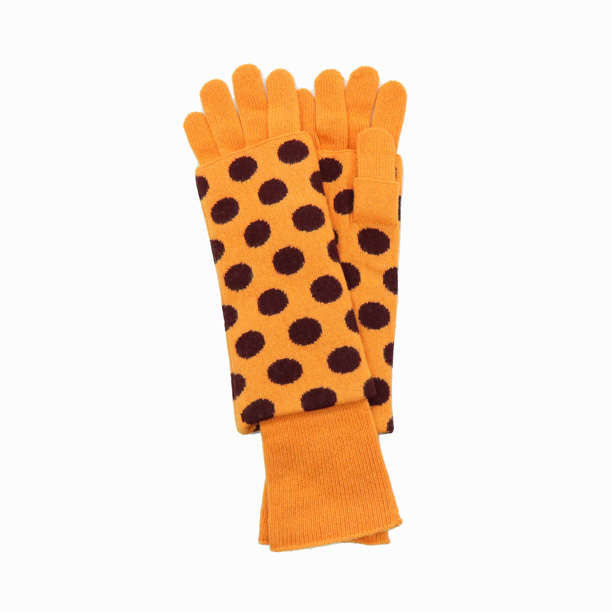 

Два в одном: перчатки и нарукавники в горошек Portolano, цвет tangerine/bordeaux