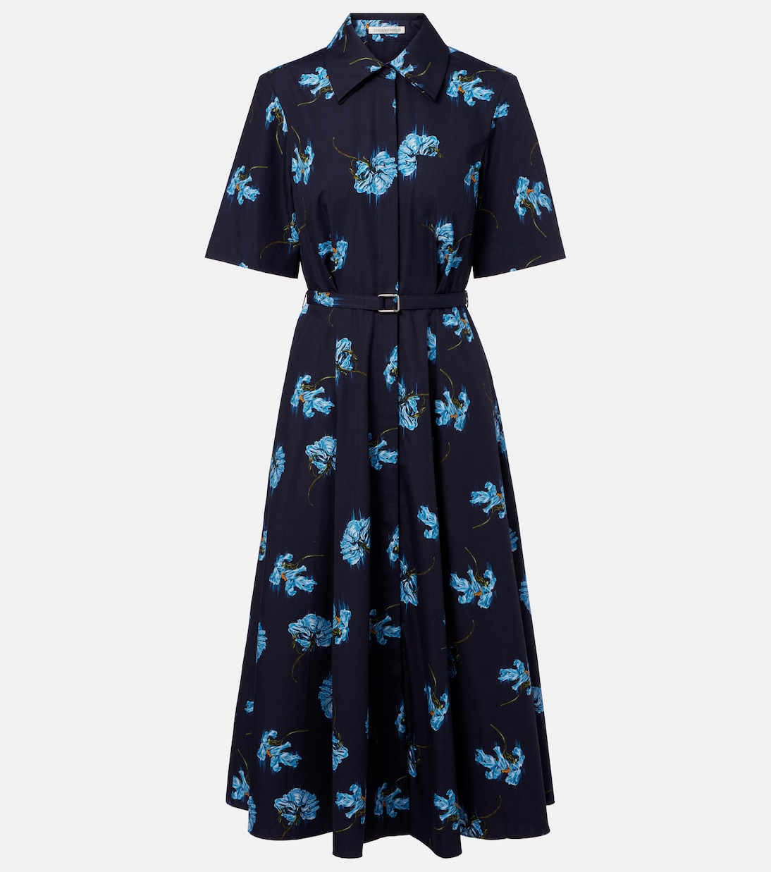 

Цветочное хлопковое платье-рубашка Emilia Wickstead, Blue Flowers On Navy