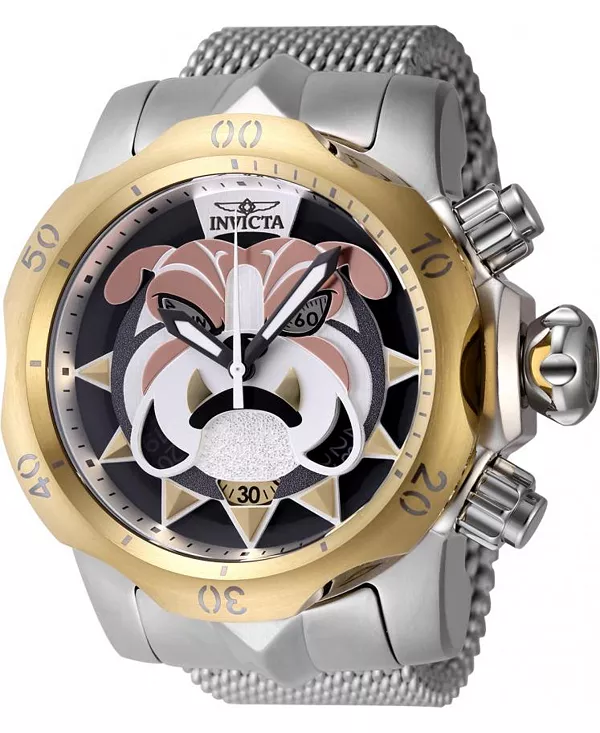 

Мужские кварцевые многофункциональные часы 48170 Venom, античное серебро, розовое золото, бронза, серый, золотой циферблат Invicta, silver