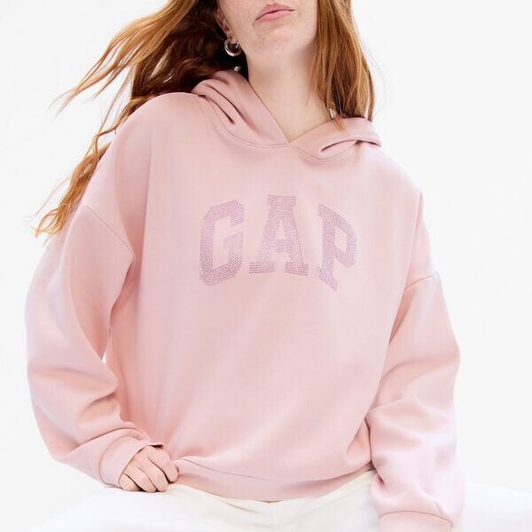 

Толстовка oversize с логотипом из страз Gap, розовый