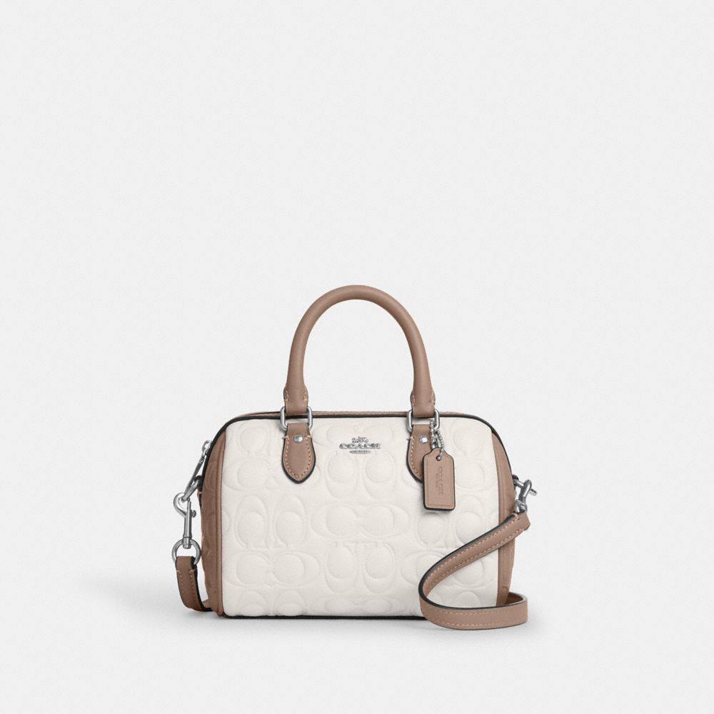 

Сумка кросс-боди Coach Mini Rowan Crossbody Bag, цвет Silver/Chalk/Taupe