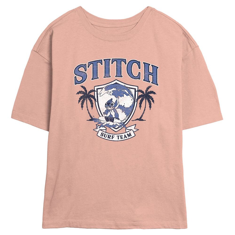 

Футболка с рисунком скиммера для юниоров Lilo & Stitch Surf Team Disney's, цвет Blush