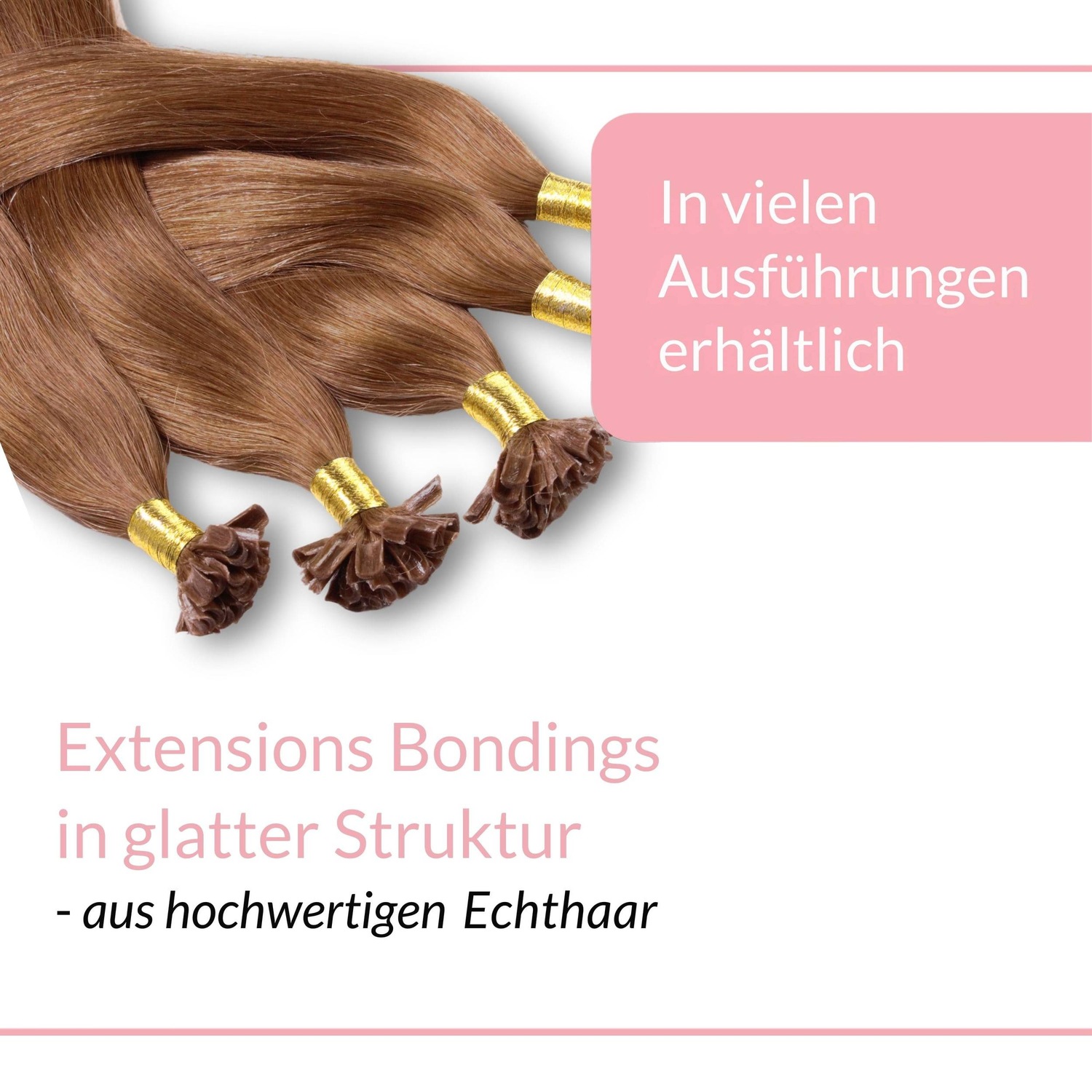 Накладные волосы bonding extensions echthaar #8/03 hellblond natur-gold 1g Hair2Heart, 40cm, количество 25 шт. — фото 3