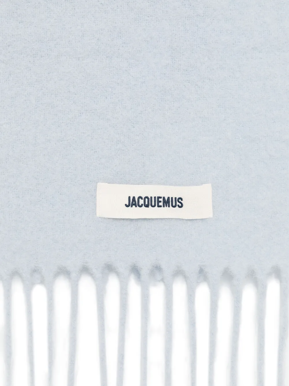 Шерстяной шарф с бахромой Jacquemus, синий — фото 2