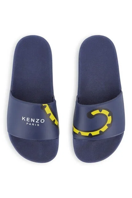 Сланцы детские Kenzo Kids, синий — фото 4