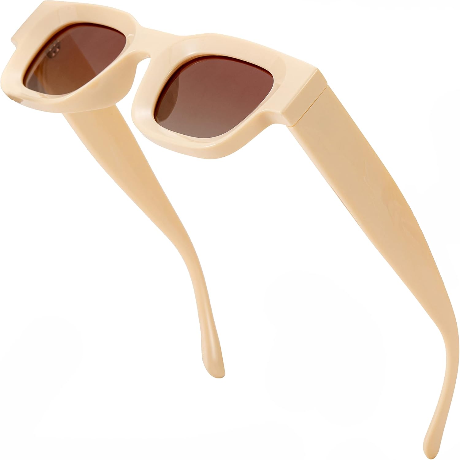 

Солнцезащитные очки в стиле ретро прямоугольной формы с поляризацией для женщин и мужчин с маленьким лицом, массивная квадратная оправа, защита UV400 Teumire, A08 Beige/Gradient Brown