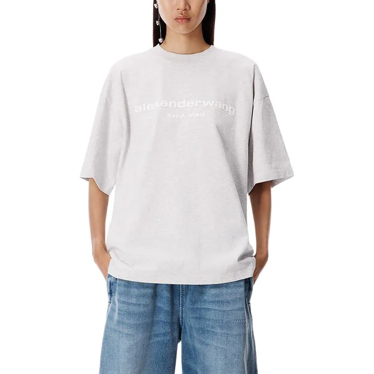 Футболка Unisex SS26 Alexander Wang, светло-heather серый
