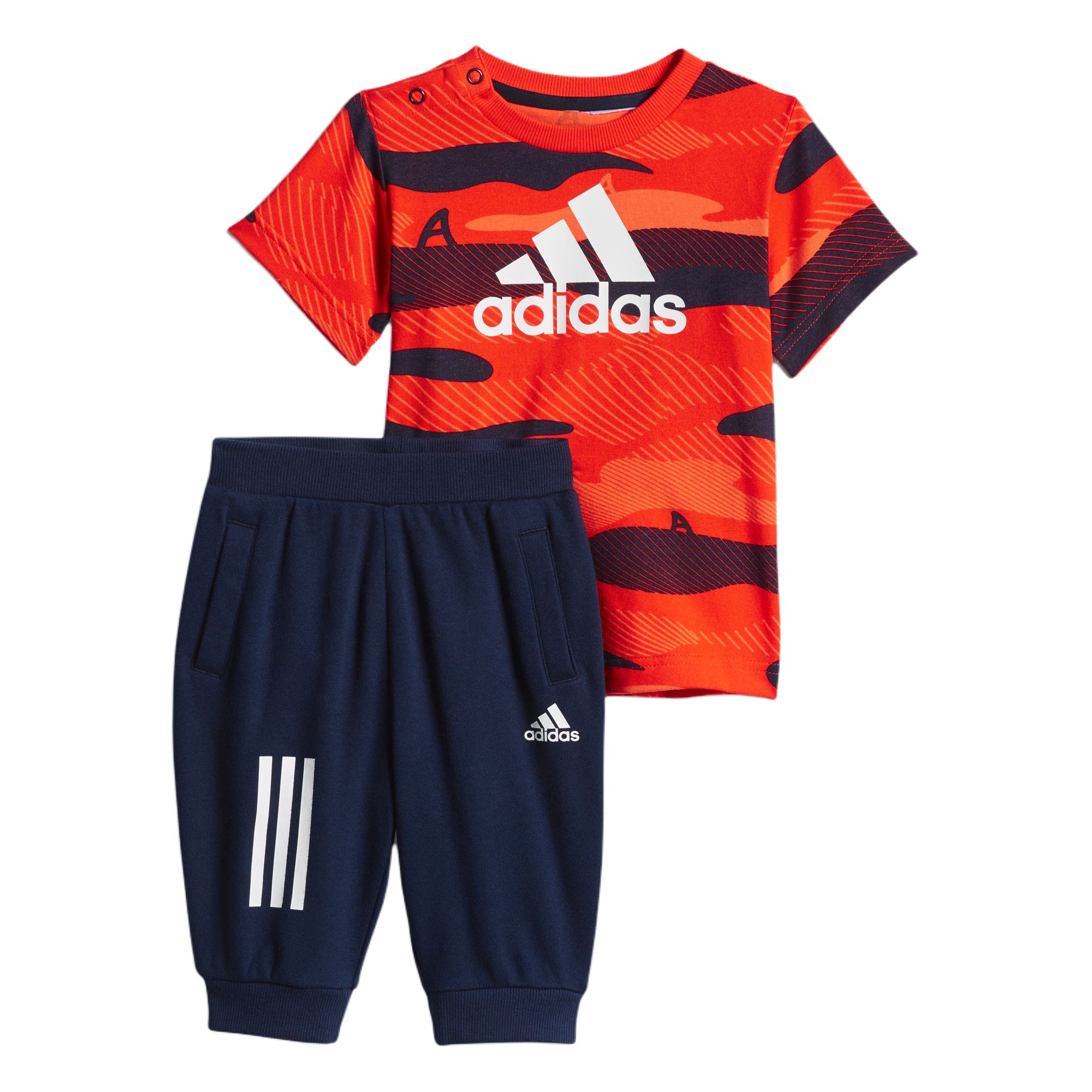 Повседневная спортивная одежда для малышей Adidas, оранжево-желтый/темно-синий — фото 3