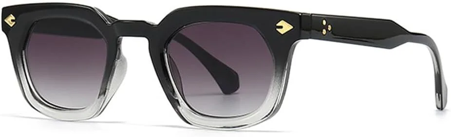 

Популярные модные солнцезащитные очки с заклепками для женщин, градиентные очки для мужчин, очки с защитой от УФ-излучения UV400 TKKTLLT, Black Gray Gradient