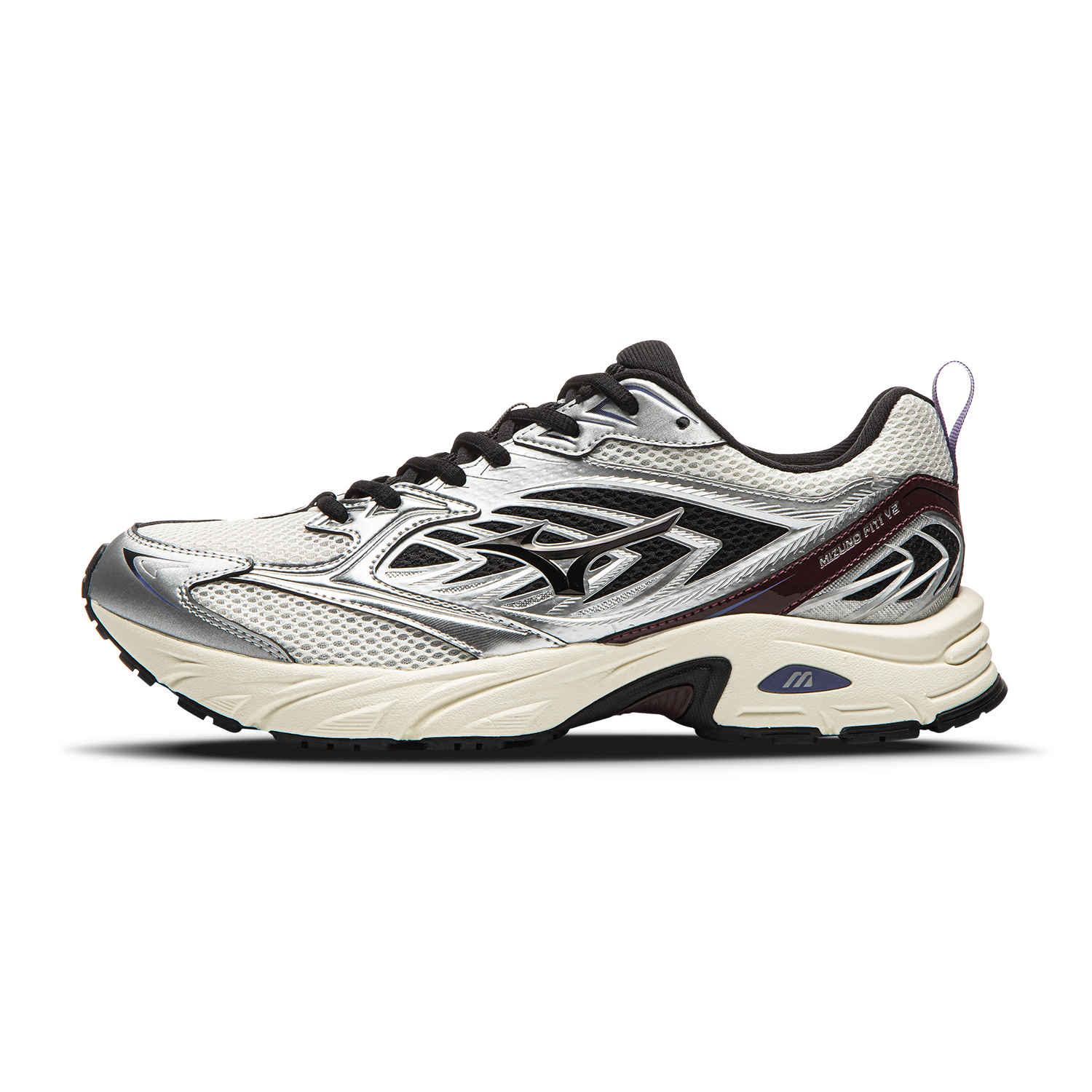 

Mizuno FIYI V2 кроссовки для бега низкие, текстиль, искусственная кожа, светоотражающие, унисекс, Silver