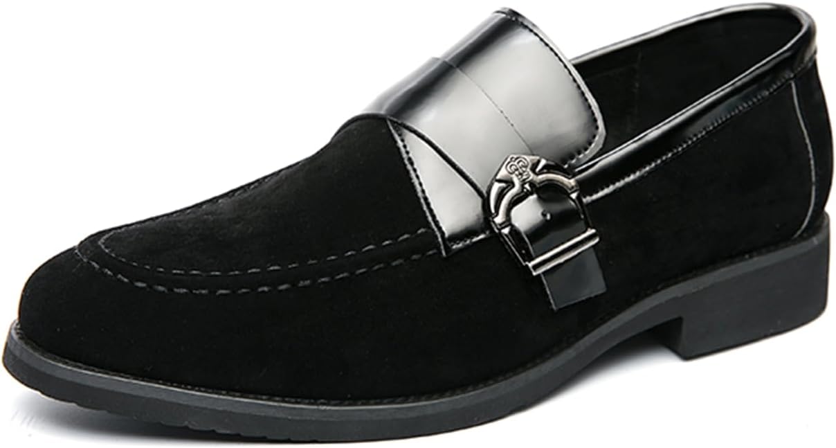 

Мужские лоферы-слипоны из замшевой кожи с металлической пряжкой, удобные, легкие, дышащие, классические туфли, офиса, работы, бизнеса, свадьбы, вечеринки, выпускного, смокинга Tixewsjh, черный