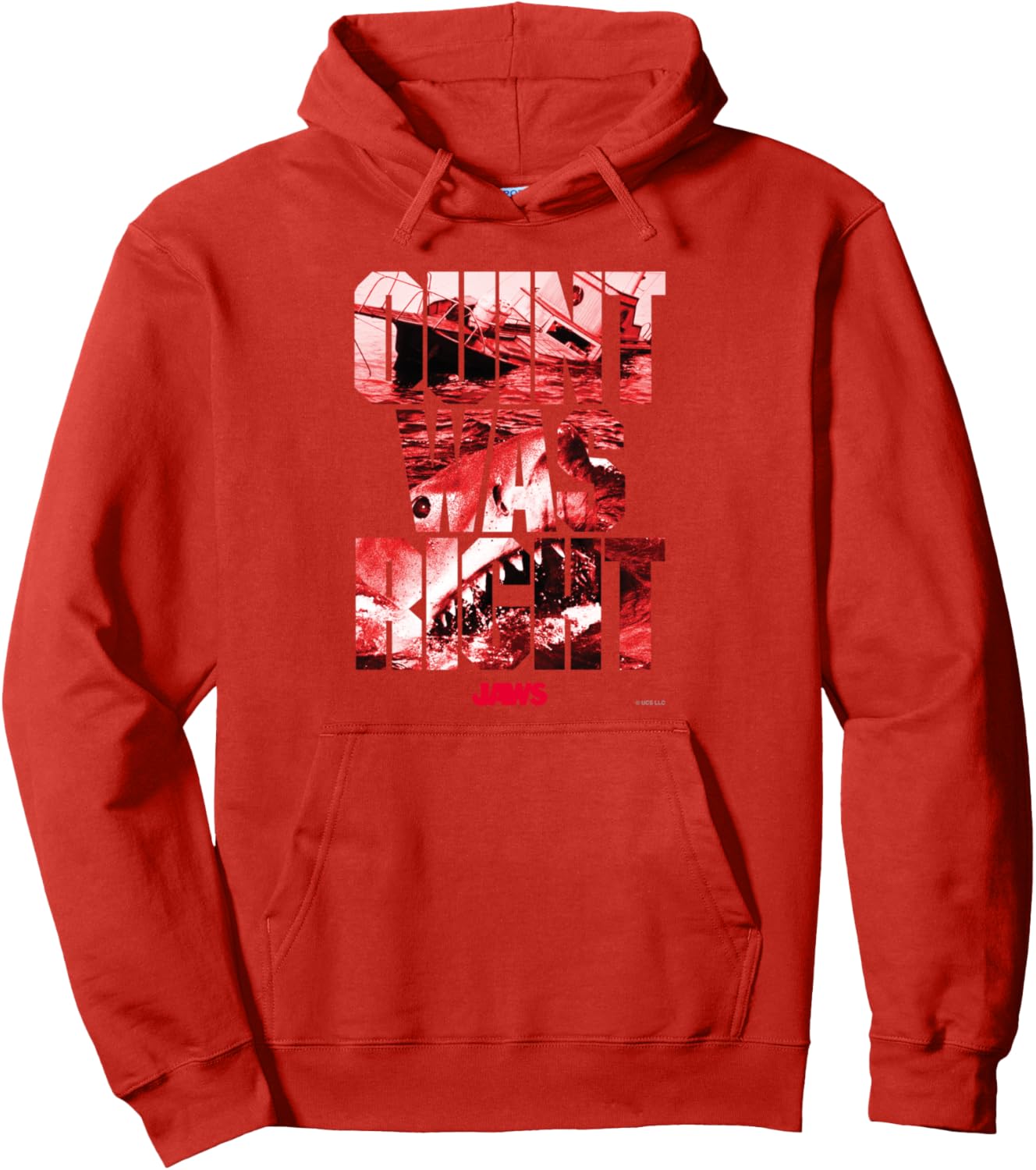 

Худи с надписью Челюсти: Квинт был прав Jaws, красный