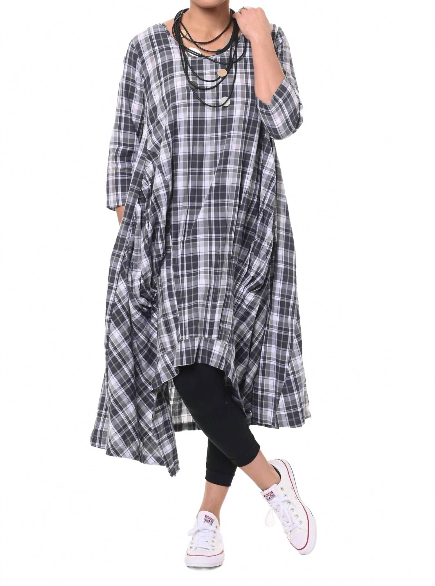 

Платье Lexi в серую клетку Tulip Clothing, Grayscale Check