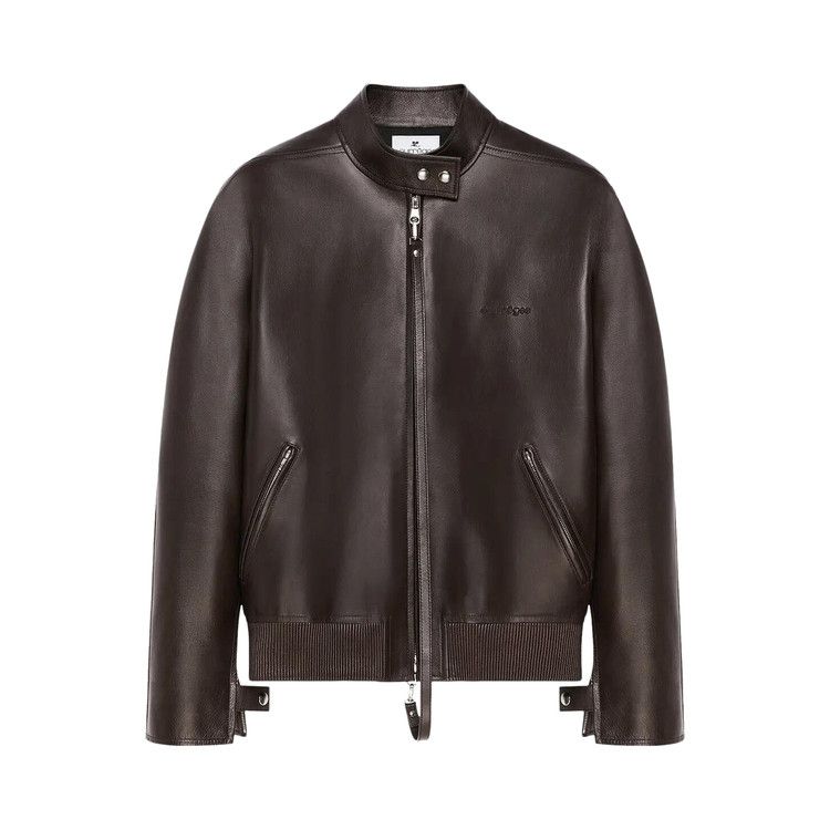 

Куртка Courrèges Embroidered Leather Bomber Jacket, Dark Brown