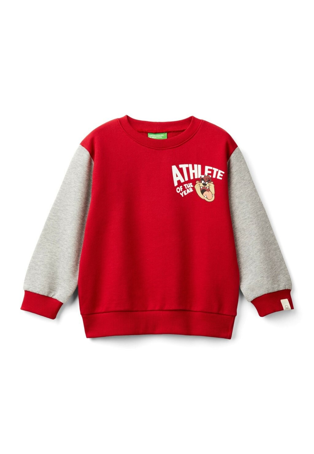 

Толстовка ROUNDNECK SLIGHTLY DROPPED SHOULDER PRINT ON FRONT AND BACK WRISTS BOTTOM COMFORTABLE FIT United Colors of Benetton, красный