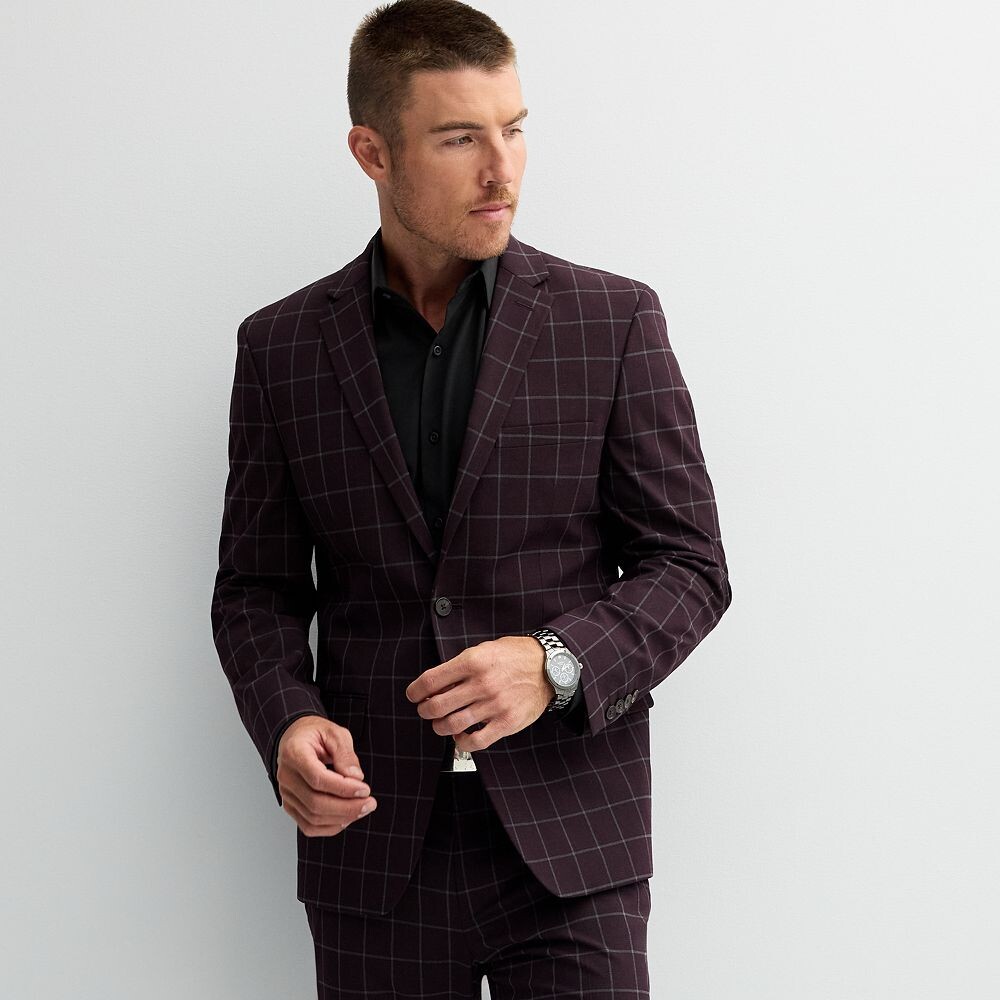 

Мужская кв. Сверхтонкий моющийся пиджак 9 Premier Flex Performance Apt. 9, цвет Burgundy Plaid