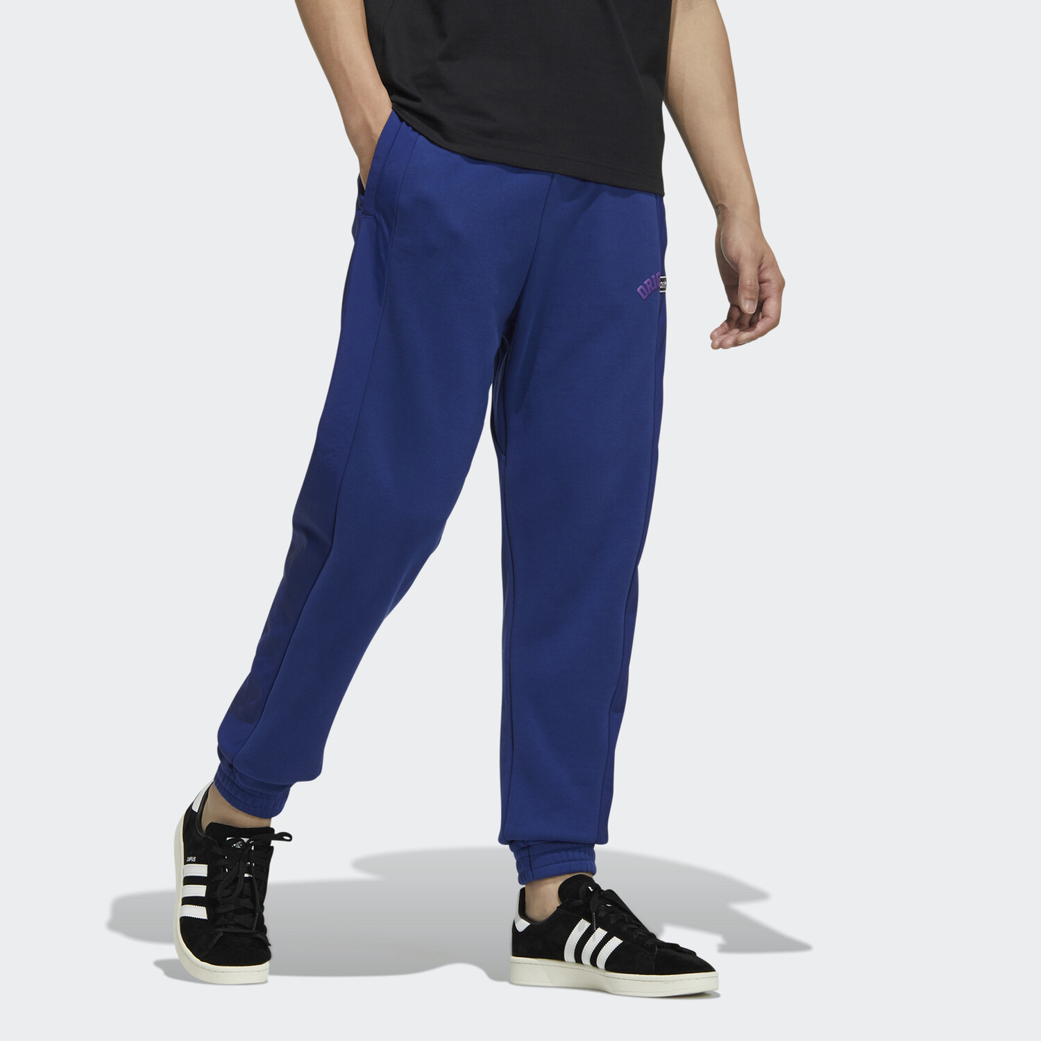 Adidas Originals Мужские трикотажные спортивные штаны, цвет Blue — фото 3