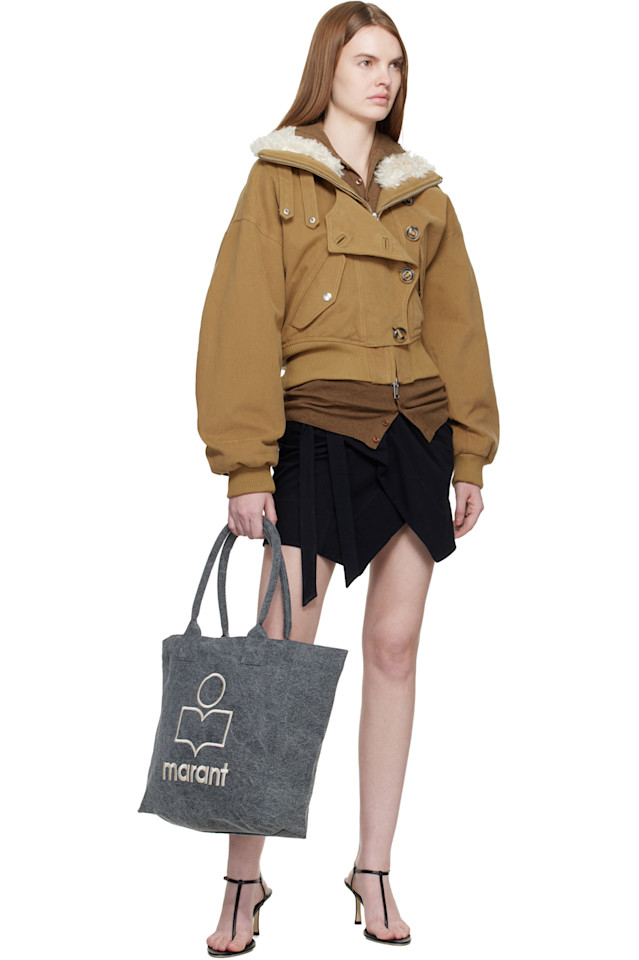 Маленькая сумка-шоппер из йенки Isabel Marant, черный — фото 4