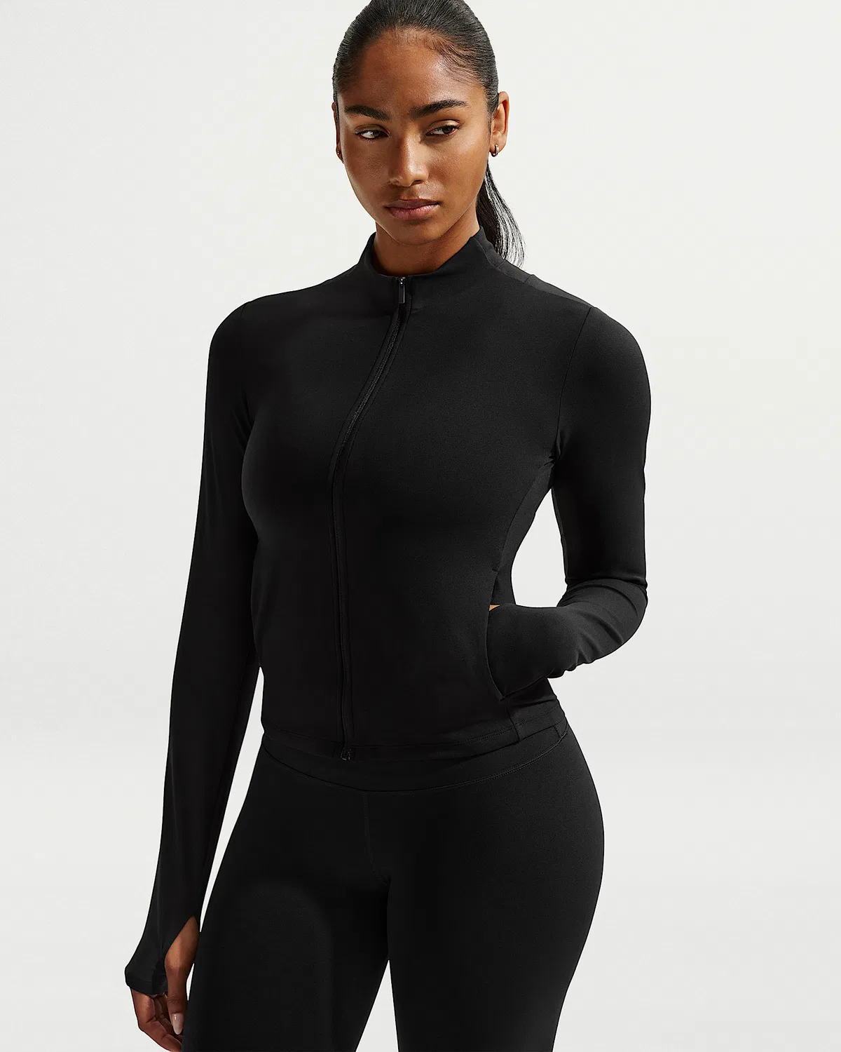 Женская куртка Nike Zenvy Dri-FIT на молнии, Black/Cool Grey