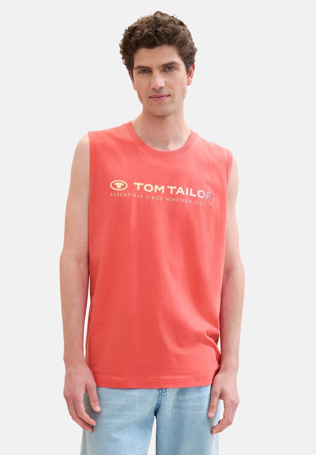 

Топ TANK MIT LOGO PRINT TOM TAILOR, красный