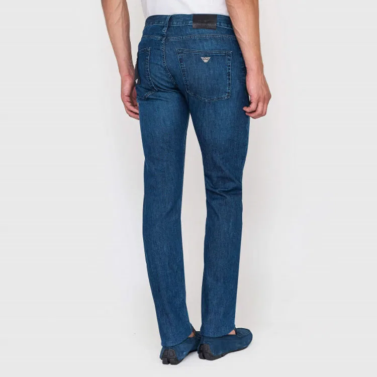 Джинсы мужские navy blue moderate slim fit EMPORIO ARMANI — фото 4
