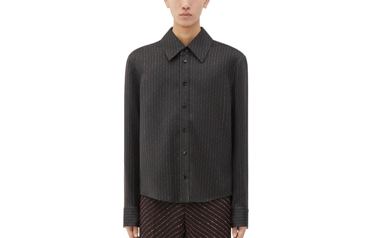 

Рубашка мужская шоколадно-коричневая Bottega Veneta, коричневый