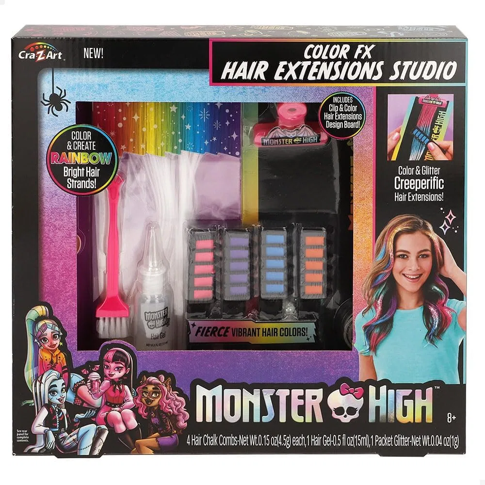 Детский набор для наращивания волос «Monster High» от ColorBaby, с клипсами и мелками Colorbaby