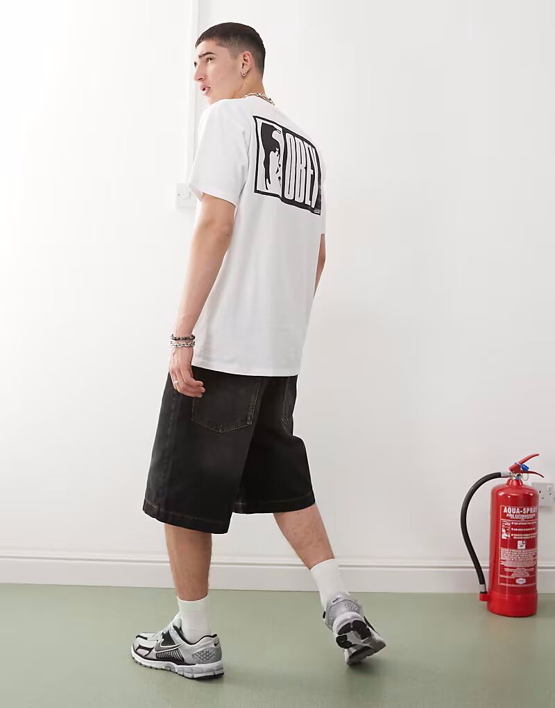 

Футболка Half Icon с графическим логотипом и принтом на спине белого цвета Obey