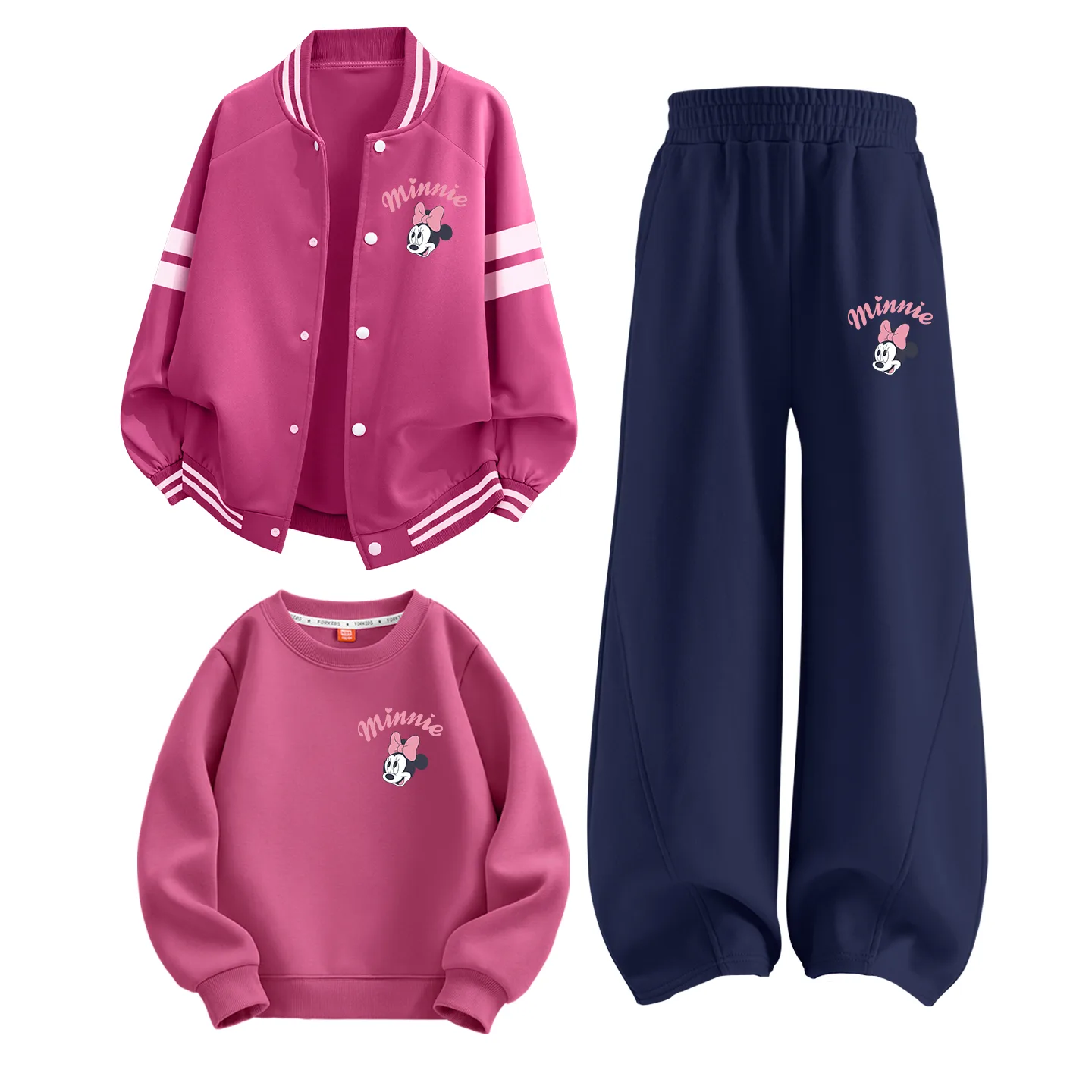 Детская повседневная спортивная футболка с круглым вырезом Disney, DiFeiMa K Rose Red+DiFeiMa K Light Heather Gray+DiFeiMa Berry Red — фото 3