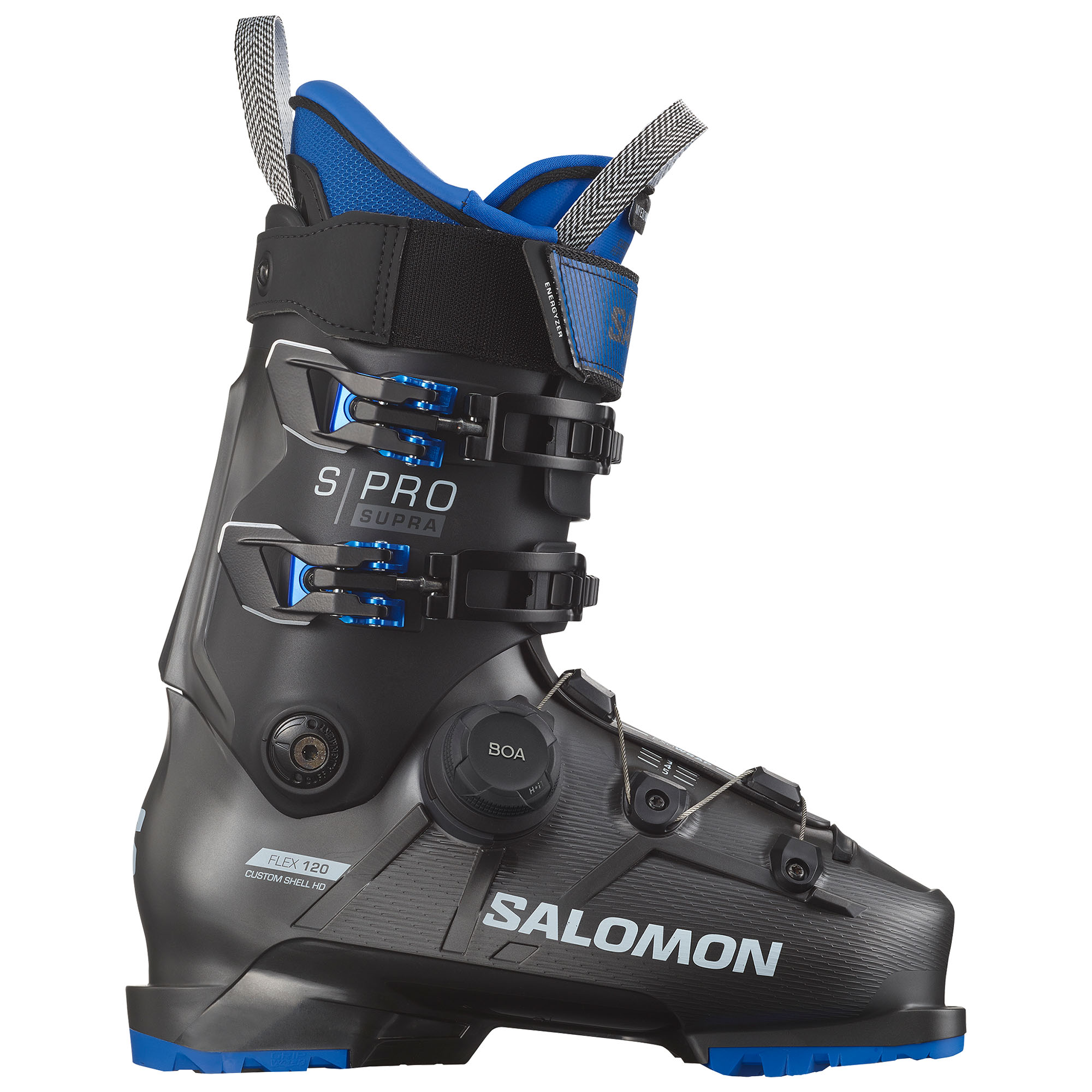 

Мужские горнолыжные ботинки S/Pro Supra BOA 120, размер 25. Salomon, Beluga Metallic/Black/Race Blue