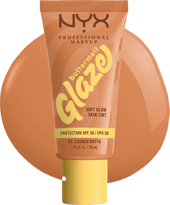 Тональный крем NYX PROFESSIONAL MAKEUP Foundation Buttermelt Glaze mit LSF 30, 03 Cashew Butta, 30 ml — фото 4