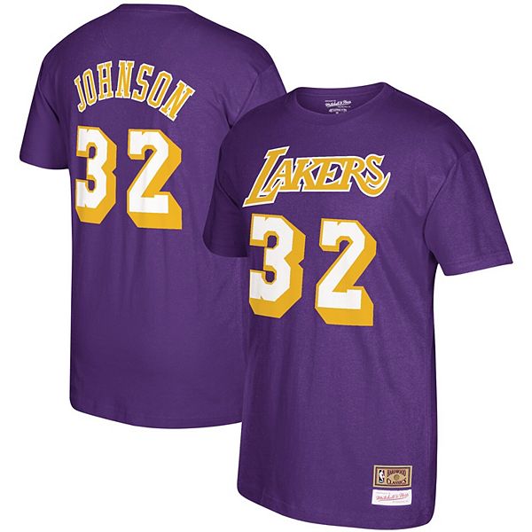 

Футболка мужская Magic Johnson Purple Los Angeles Lakers Hardwood Classics Mitchell & Ness
