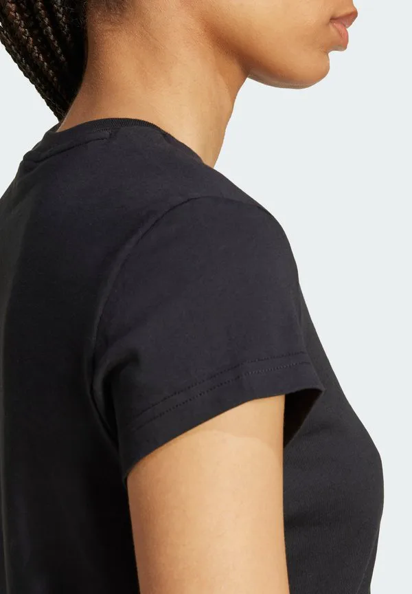 Футболка-Бикини ess slim tee basic tshirt Adidas Originals, Black — фото 4