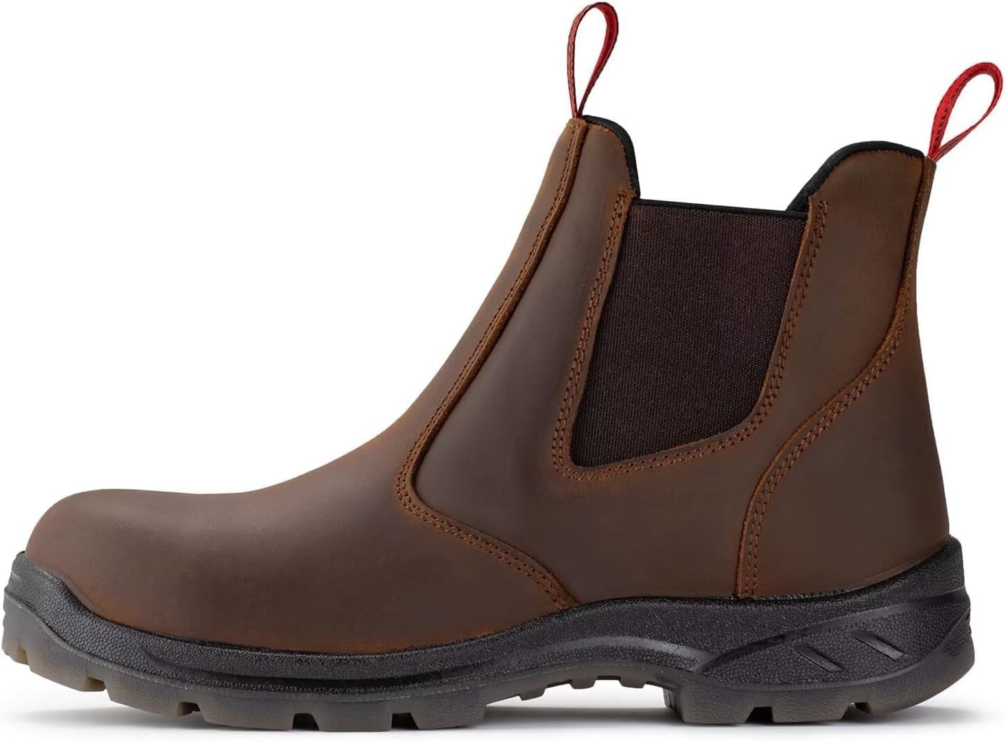 Мужские сапоги SUREWAY Slip-On, из цельной кожи, антистатические, водо- и противоскользящие, для пожарных, механиков, промышленного и строительного использования, коричневый — фото 2