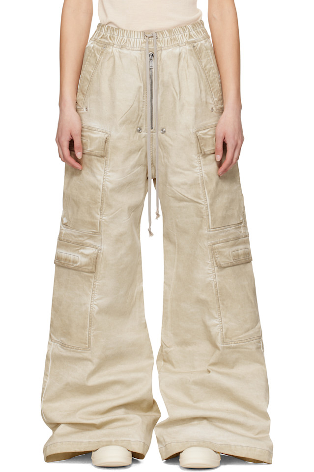 

Голливудские джинсы с двойными карманами Jumbo Belas Rick Owens Drkshdw, цвет parchment