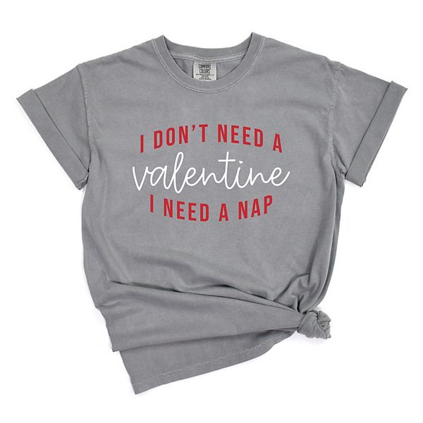 

Футболка с принтом i don't need a valentine, i need a nap Simply Sage Market, Grey