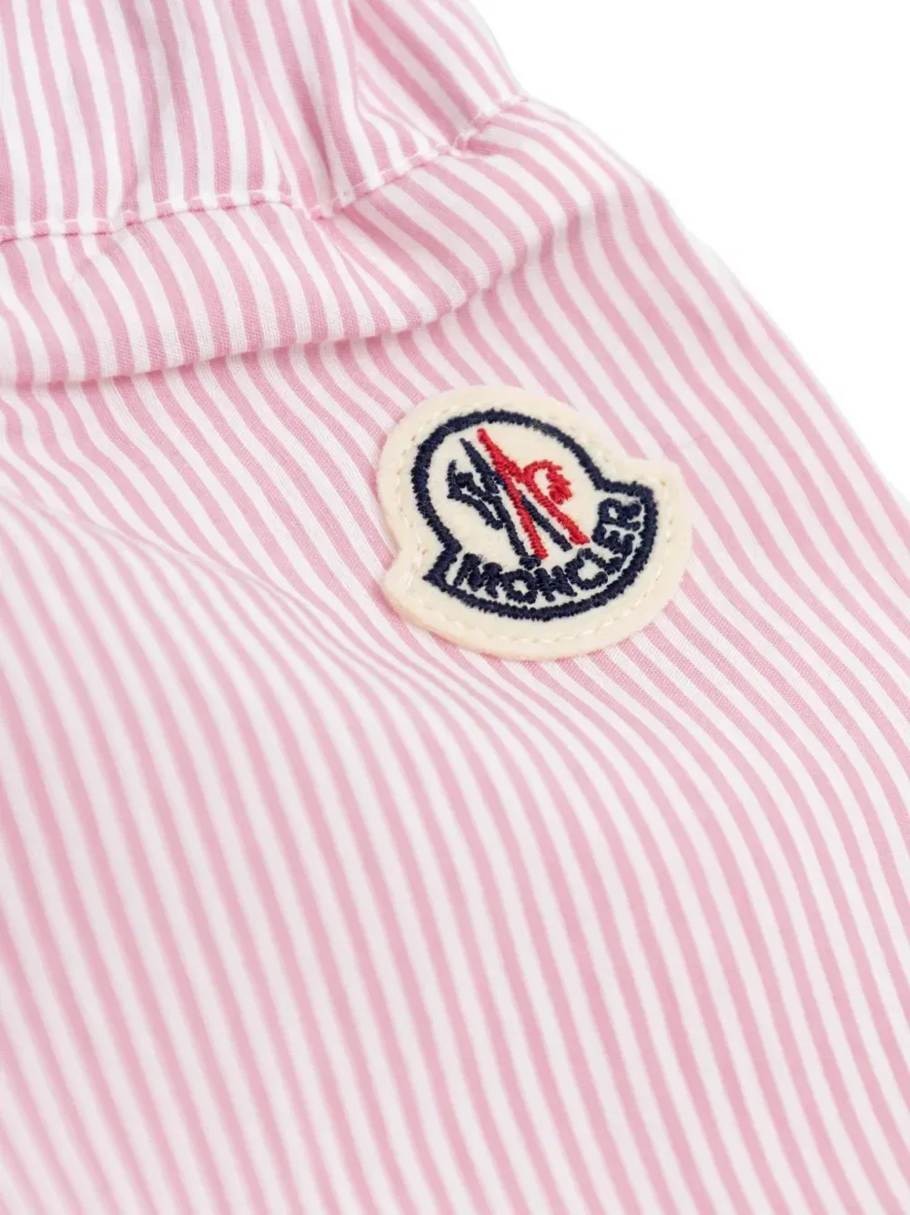 Топ в полоску с воротником Moncler Enfant, розовый — фото 3