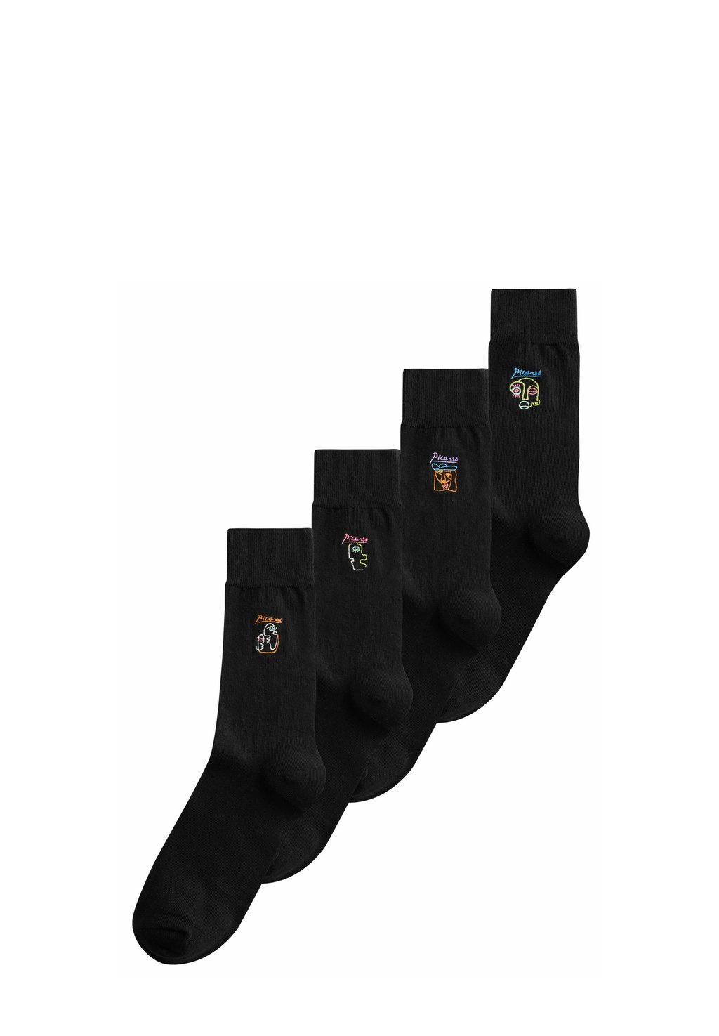 

Носки EMBROIDERED 4 PACK Next, черный