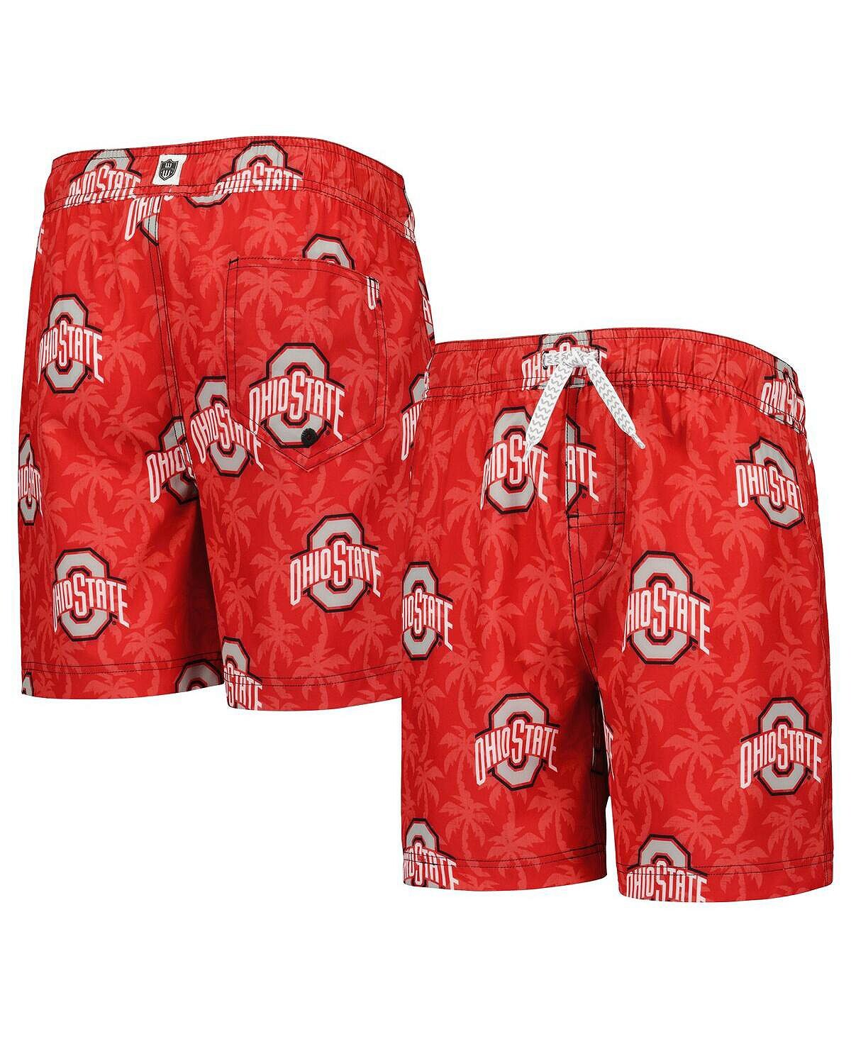 

Шорты для плавания Big Boys Scarlet Ohio State Buckeyes Palm Tree Wes & Willy