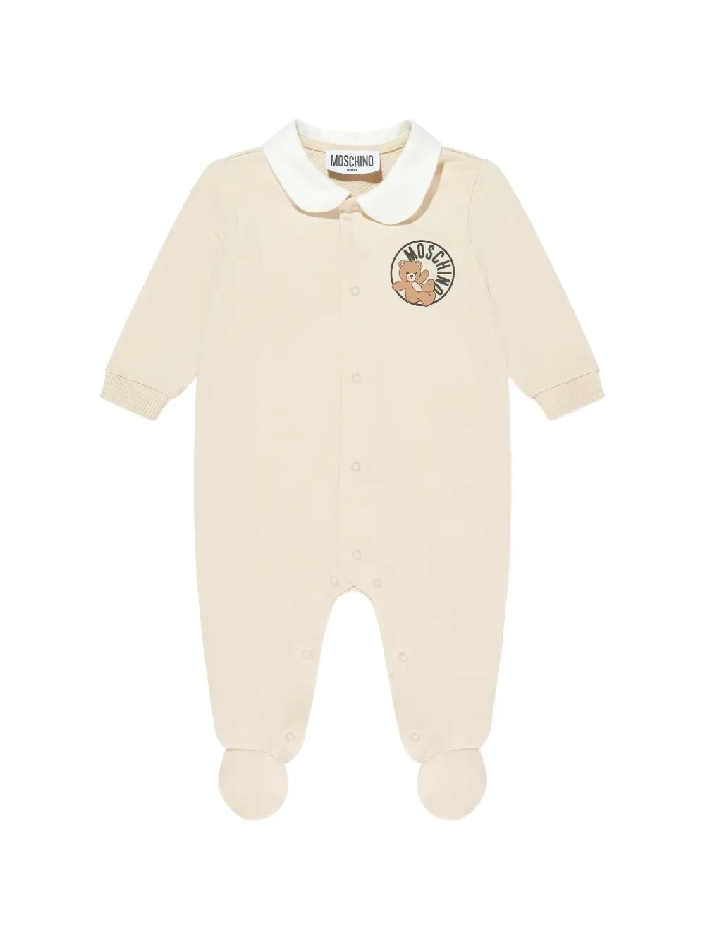 Комплект детского комбинезона с логотипом плюшевого мишки (три штуки) Moschino Kids, нейтральный — фото 3