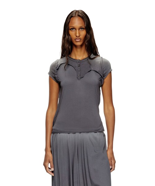 

Женская футболка с коротким рукавом DIESEL, угольно-серый