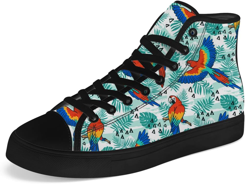 

Высокие кеды на шнуровке с рисунком попугая для мужчин и женщин, повседневная обувь, подарок для папы и мамы Chebing, синий