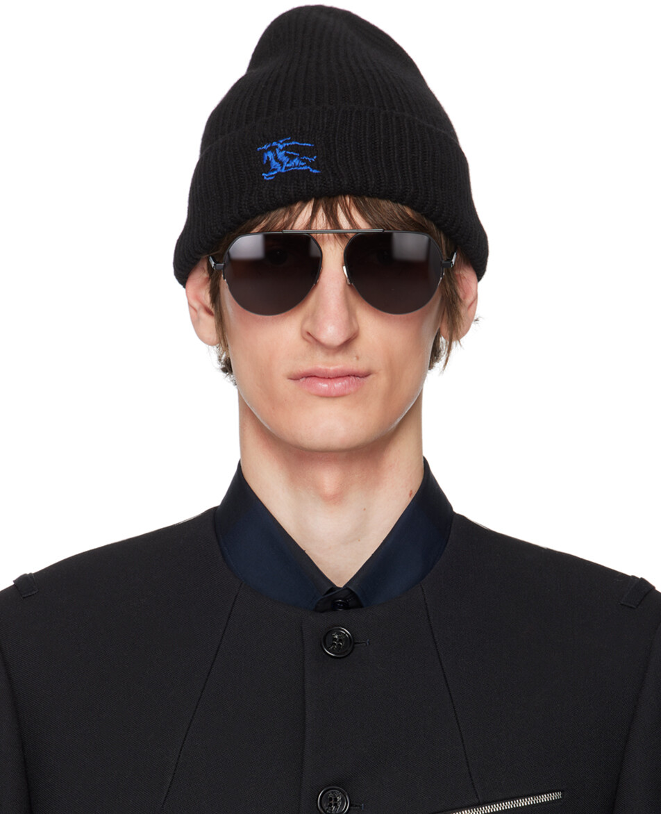 

Кашемировая шапка в рубчик Burberry, черный